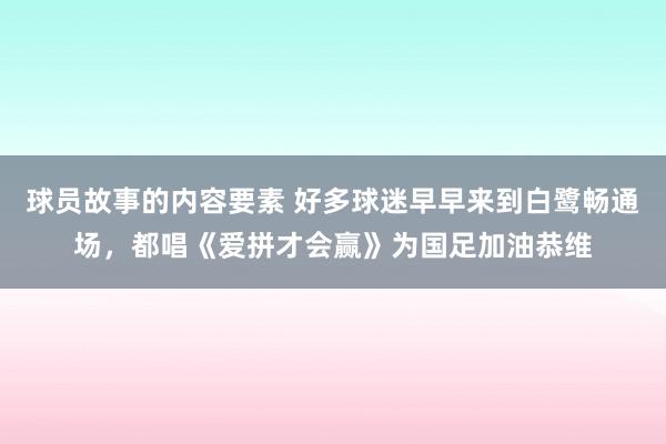 球员故事的内容要素 好多球迷早早来到白鹭畅通场，都唱《爱拼才会赢》为国足加油恭维