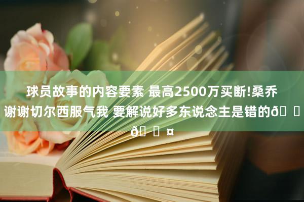 球员故事的内容要素 最高2500万买断!桑乔：谢谢切尔西服气我 要解说好多东说念主是错的😤