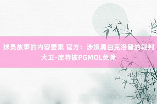 球员故事的内容要素 官方：涉嫌黑白克洛普的裁判大卫-库特被PGMOL免除